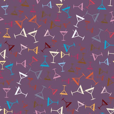 Tropik kokteyller desen, renkli kesintisiz vektör çizim