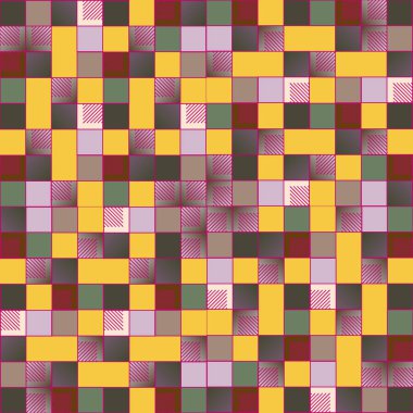 renkli grafik küpleri ve kareler duvar kağıdı, sorunsuz tasarlamak vektör çizim 