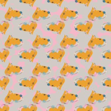 Soyut kalp doodle arka plan için seamless modeli