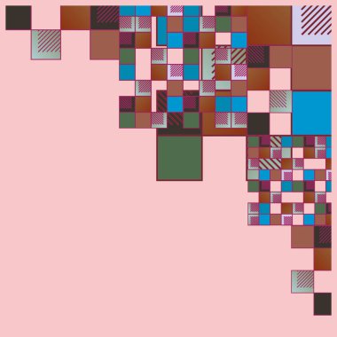 grafik Mozaik, vektör çizim küpleri ve kareler