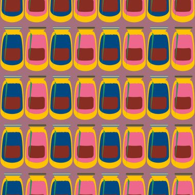 Kavanoz ile rustik ev konserve yeni dikişsiz desen arka planı için.