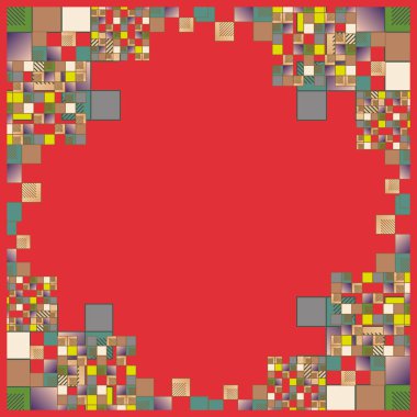 renkli grafik küpleri ve kareler duvar kağıdı, sorunsuz tasarlamak vektör çizim 