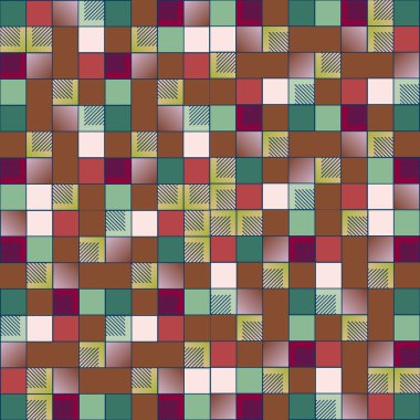 renkli grafik küpleri ve kareler duvar kağıdı, sorunsuz tasarlamak vektör çizim 