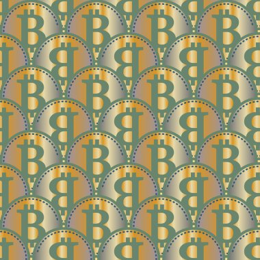 Renkli bitcoins işaretleri ile mali seamless modeli