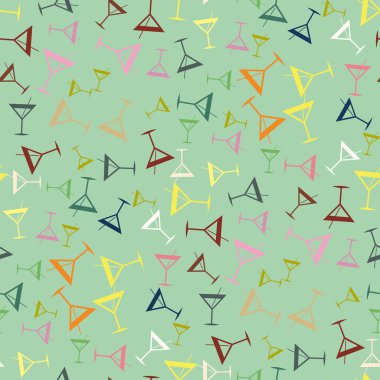 Tropik kokteyller desen, renkli kesintisiz vektör çizim