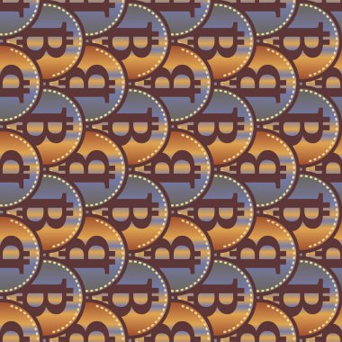 Renkli bitcoins işaretleri ile mali seamless modeli