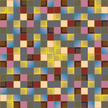 renkli grafik küpleri ve kareler duvar kağıdı, sorunsuz tasarlamak vektör çizim 