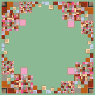 renkli grafik küpleri ve kareler duvar kağıdı, sorunsuz tasarlamak vektör çizim 