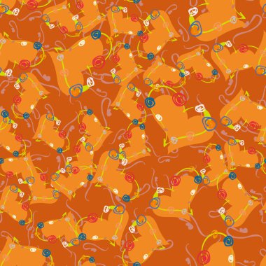 Soyut kalp doodle arka plan için seamless modeli