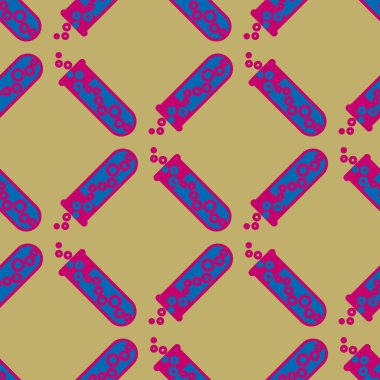 Kimya test tüpleri parlak arka plan üzerinde. Seamless modeli.