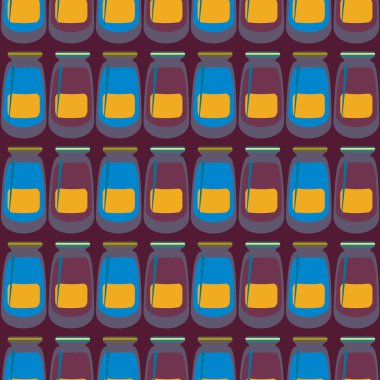 Kavanoz ile rustik ev konserve yeni dikişsiz desen arka planı için.