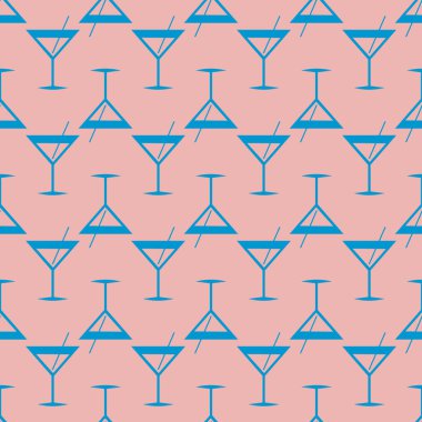 Tropik kokteyller desen, renkli kesintisiz vektör çizim