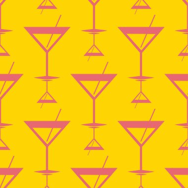 Tropik kokteyller desen, renkli kesintisiz vektör çizim