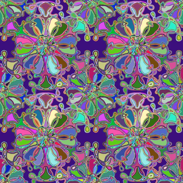 Caleidoscopio Abstracto Patrón Inconsútil Colorido Para Fondo — Vector de stock