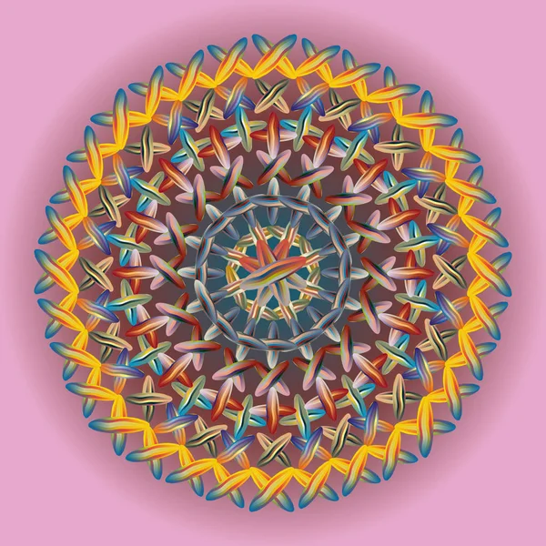 Eenvoudige Kleurrijke Abstracte Mandala Heldere Circulaire Sieraad Bestaande Uit Eenvoudige — Stockvector