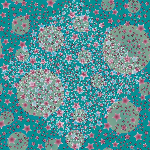 Abstrait Géométrique Coloré Motif Sans Couture Avec Des Étoiles Illustration — Image vectorielle