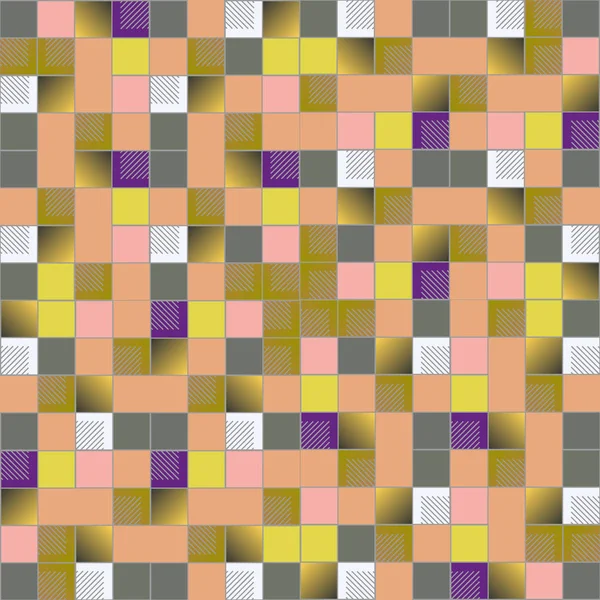 Cubos Gráficos Coloridos Quadrados Papel Parede Ilustração Vetorial Abstrato Sem — Vetor de Stock