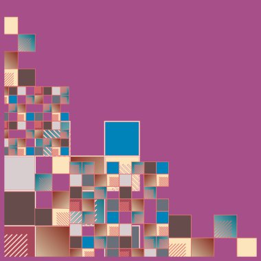 grafik Mozaik, vektör çizim küpleri ve kareler