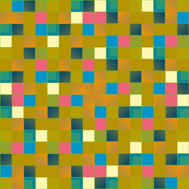 renkli grafik küpleri ve kareler duvar kağıdı, sorunsuz tasarlamak vektör çizim 