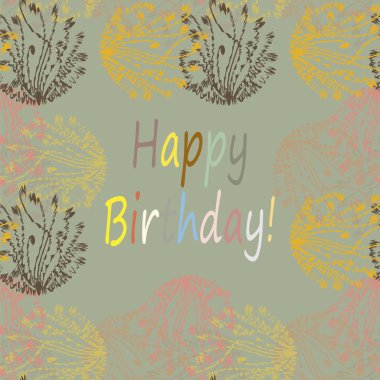 Çiçek desenli harflerle kutlu olsun çok renkli el çekilmiş