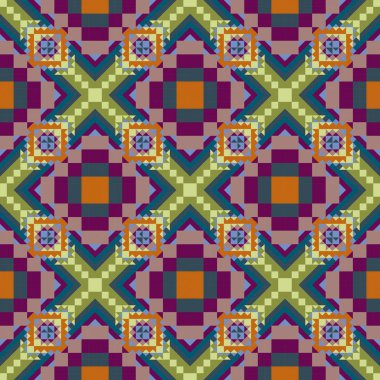 Geometrik etnik desen sorunsuz tasarım arka plan veya duvar kağıdı için