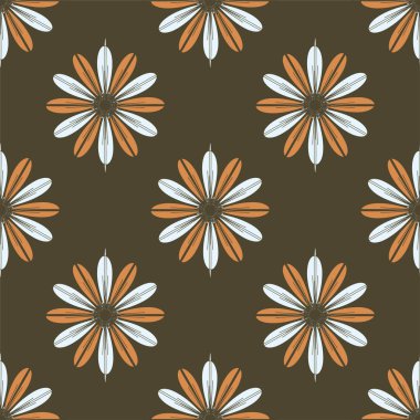 Renkli kesintisiz kaydırma-tasarım arka plan ile çiçek desenli.