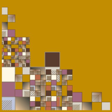 renkli soyut grafik piksel, vektör çizim küpleri ve kareler