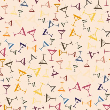 Tropik kokteyller desen, renkli kesintisiz vektör çizim