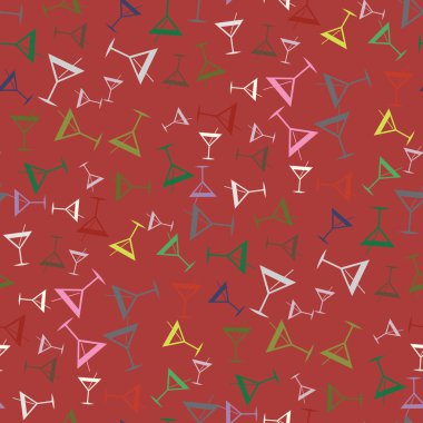 Tropik kokteyller desen, renkli kesintisiz vektör çizim