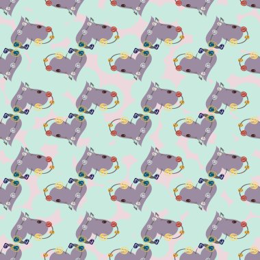 Soyut kalp doodle arka plan için seamless modeli