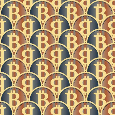 Renkli bitcoins işaretleri ile mali seamless modeli