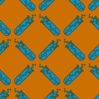 Kimya test tüpleri parlak arka plan üzerinde. Seamless modeli.