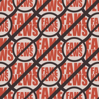 Logo sahte haberlerle kavramsal seamless modeli. İnsanlığın küresel sorunlar. Vektör çizim