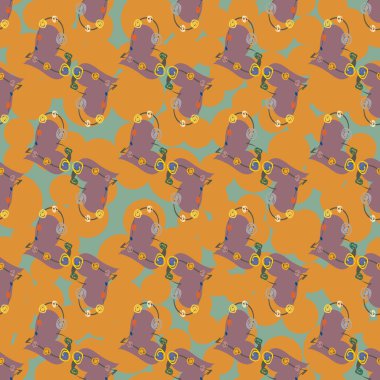 Soyut kalp doodle arka plan için seamless modeli