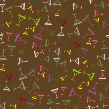 Tropik kokteyller desen, renkli kesintisiz vektör çizim