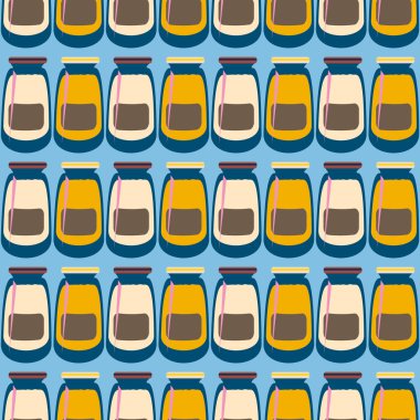 Kavanoz ile rustik ev konserve yeni dikişsiz desen arka planı için.