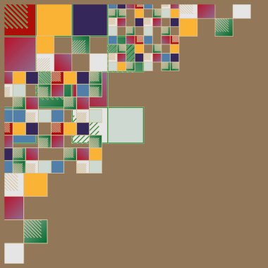 renkli soyut grafik piksel, vektör çizim küpleri ve kareler