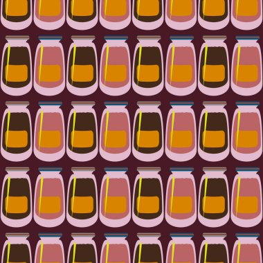 Kavanoz ile rustik ev konserve yeni dikişsiz desen arka planı için.