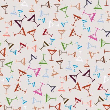 Tropik kokteyller desen, renkli kesintisiz vektör çizim