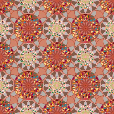 Renkli farklı renk seçenekleri sunan mozaik mandala arka plan