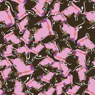 Soyut kalp doodle arka plan için seamless modeli