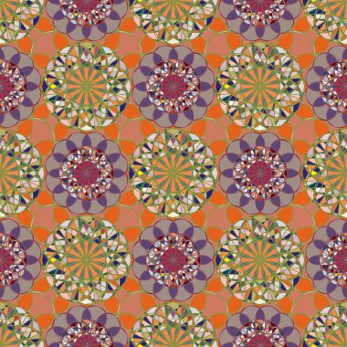 Renkli farklı renk seçenekleri sunan mozaik mandala arka plan