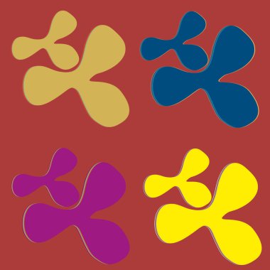 Su sıçramalarına ve parlak renkli boya arka plan üzerinde izole BLOB'lar vektör.