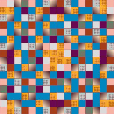 renkli grafik küpleri ve kareler duvar kağıdı, sorunsuz tasarlamak vektör çizim 