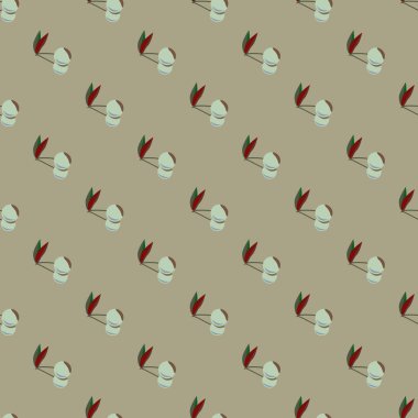 Şirin kiraz seamless modeli. Vektör çizim.