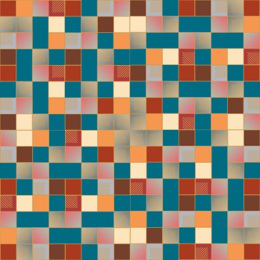 renkli grafik küpleri ve kareler duvar kağıdı, sorunsuz tasarlamak vektör çizim 