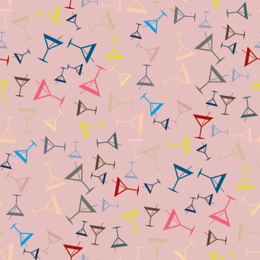 Tropik kokteyller desen, renkli kesintisiz vektör çizim