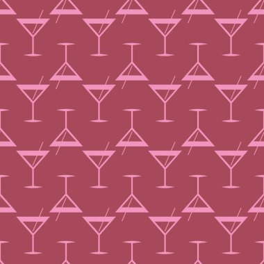 Tropik kokteyller desen, renkli kesintisiz vektör çizim