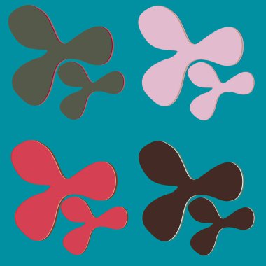 Su sıçramalarına ve parlak renkli boya arka plan üzerinde izole BLOB'lar vektör.