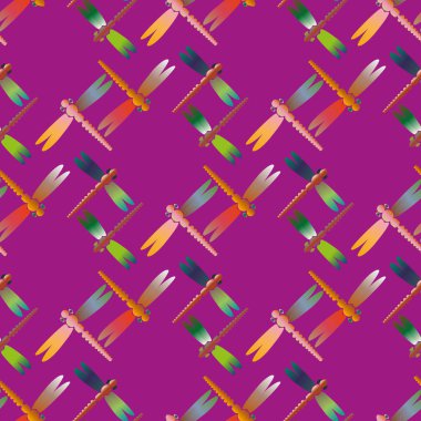 Dekoratif renkli seamless modeli ile şirin yusufçuk